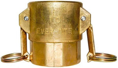 EVER-TITE Coupling Products - 2-1/2" Brass Cam & Groove Suction & Discharge Hose Female Coupler Female NPT Thread - Part D, 2-1/2" Thread, 250 Max psi - A1 Tooling