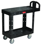 HD Utility Cart 2 shelf (flat) 16 x 30 - Push Handle - Storage compartments, holsters and hooks -- 500 lb capacity - A1 Tooling