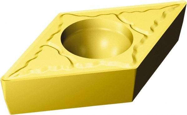 Sandvik Coromant - DCMT21.51 MM Grade 2035 Carbide Turning Insert - TiAlN/TiN Finish, 55° Diamond, 1/4" Inscr Circle, 3/32" Thick, 1/64" Corner Radius - A1 Tooling