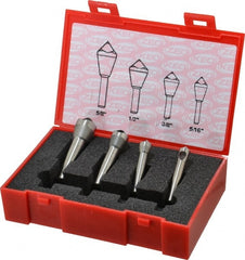 Keo - 4 Piece, 5/16 to 5/8" Head Diam, 100° Included Angle, Single End Countersink Set - A1 Tooling