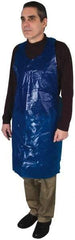 PRO-SAFE - 28" Wide x 46" Long x 4 mil Thick Coat Apron - Polyethylene, Blue, Waterproof - A1 Tooling