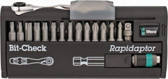 Wera - 30 Piece, Screwdriver 1/4" Bit Ratchet Bit Set - #1 to #3 Phillips, 3/32 to 1/4" Hex, T10 to T40 Torx - A1 Tooling