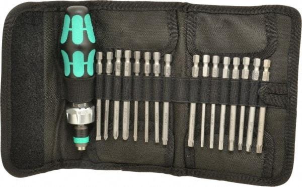 Wera - 17 Piece, Screwdriver Bit and Socket Set - #1, #2 & #3 Phillips - A1 Tooling