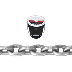 Campbell - Welded Chain; Chain Grade: 43 ; Trade Size: 1/4 ; Load Capacity (Lb.): 2600.000 ; Finish/Coating: Bright ; Type: Welded ; Length (Feet): 150 - Exact Industrial Supply