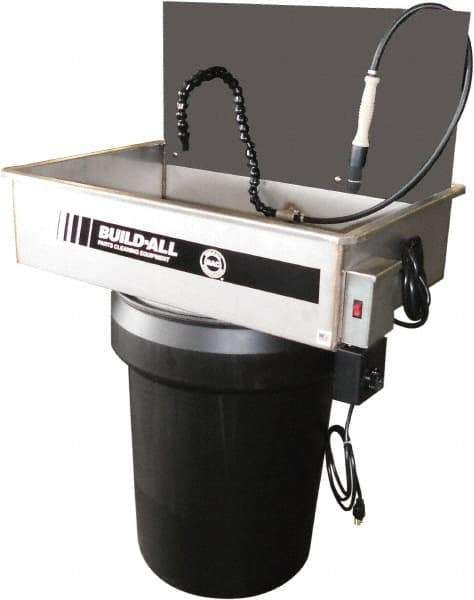 Build-All - Drum Mount Water-Based Parts Washer - 25 Gal Max Operating Capacity, 304 Stainless Steel Tank, 115 Input Volts - A1 Tooling