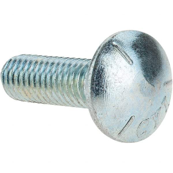 Value Collection - 3/8-16 UNC 1-1/4" Length Under Head, Standard Square Neck, Carriage Bolt - Grade 5 Steel, Zinc-Plated Finish - A1 Tooling