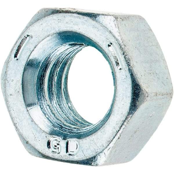 Value Collection - 5/16-18 UNC Steel Right Hand Hex Nut - 1/2" Across Flats, 17/64" High, Zinc-Plated Finish - A1 Tooling