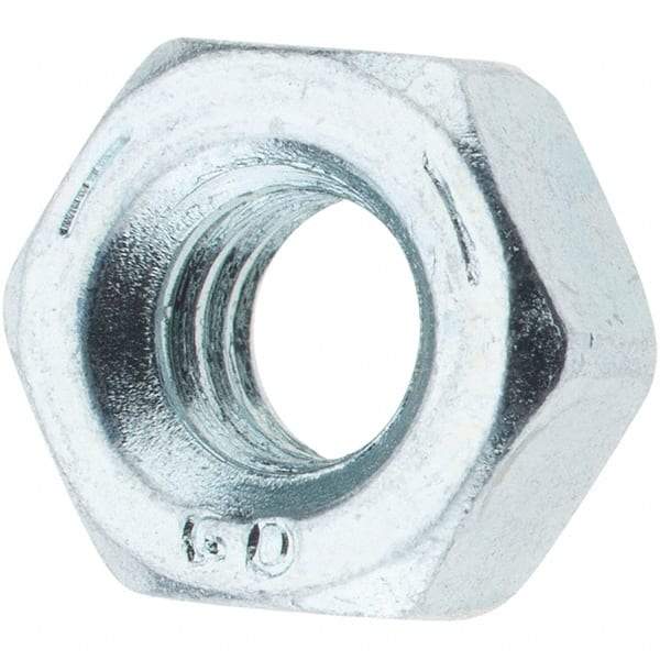 Value Collection - 1/4-20 UNC Steel Right Hand Hex Nut - 7/16" Across Flats, 7/32" High, Zinc-Plated Finish - A1 Tooling