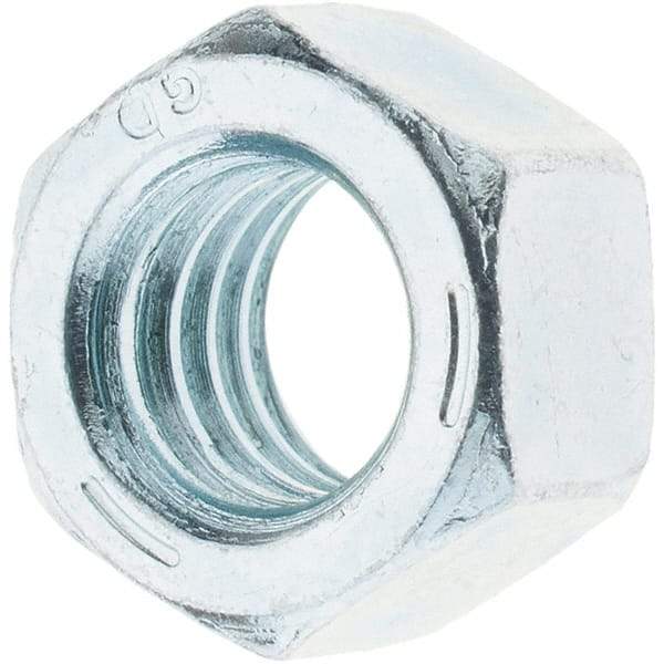 Value Collection - 3/8-16 UNC Steel Right Hand Hex Nut - 9/16" Across Flats, 21/64" High, Zinc-Plated Finish - A1 Tooling