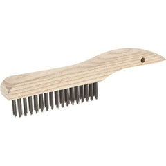 Weiler - 4 Rows x 16 Columns Steel Scratch Brush - 10" Brush Length, 10" OAL, 1-3/16 Trim Length - A1 Tooling