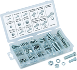 240 Pc. Metric Nut & Bolt Assortment - Bolts; hex nuts and washers. Zinc Oxide finish - A1 Tooling