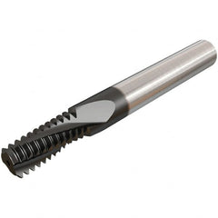 Iscar - M10x1.50 ISO, 0.3071" Cutting Diam, 3 Flute, Solid Carbide Helical Flute Thread Mill - Internal Thread, 17mm LOC, 64mm OAL, 8mm Shank Diam - A1 Tooling