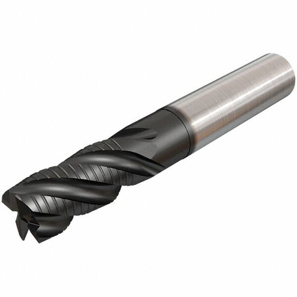 Iscar - 8mm Diam, 18mm LOC, 4 Flute Solid Carbide 45° Corner Chamfer Roughing End Mill - TiAlN Finish, 63mm OAL, 8mm Shank Diam, Single End, Extended Reach, 38° Helix - A1 Tooling