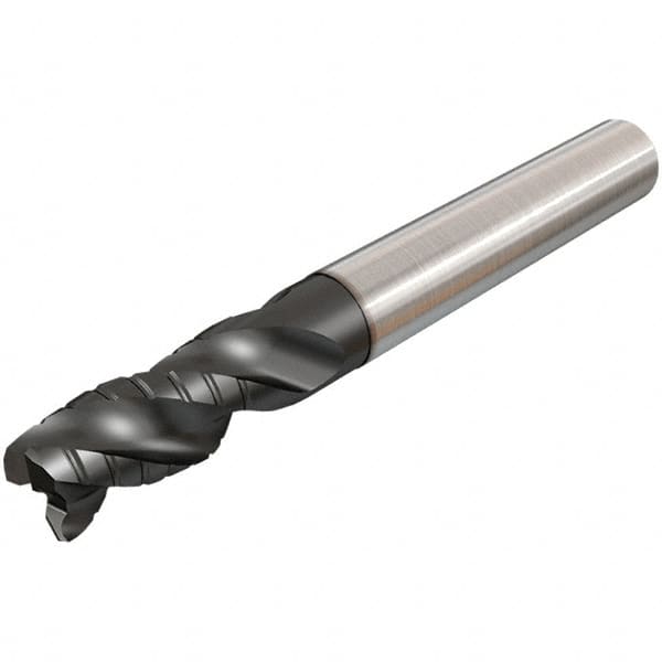 Iscar - 8mm Diam, 18mm LOC, 3 Flute Solid Carbide 45° Corner Chamfer Roughing End Mill - TiAlN Finish, 63mm OAL, 8mm Shank Diam, Single End, Extended Reach, 38° Helix - A1 Tooling