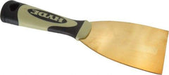 Hyde Tools - Stiff Brass Scraper - 3" Blade Width x 4" Blade Length, 4-1/2" Long Cushioned Grip Handle - A1 Tooling