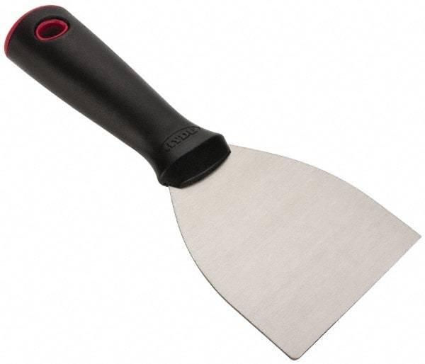 Hyde Tools - Stiff Carbon Steel Chisel Scraper - 3" Blade Width x 3" Blade Length, 4" Long Polypropylene Handle - A1 Tooling