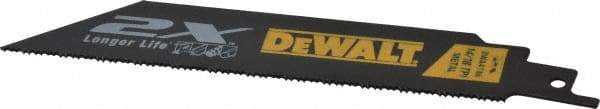 DeWALT - 6" Long x 1" Thick, Bi-Metal Reciprocating Saw Blade - Straight Profile, 14 to 18 TPI, Toothed Edge - A1 Tooling