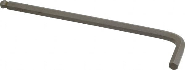 Paramount - 1/4" Hex, Long Arm, Ball End Hex Key - 5-39/64" OAL, Steel, Inch System of Measurement - A1 Tooling