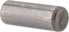 Made in USA - 5mm Diam x 14mm Pin Length Alloy Steel Standard Dowel Pin - Bright Finish, C 47-58 & C 60 (Surface) Hardness, 1 Beveled & 1 Rounded End - A1 Tooling