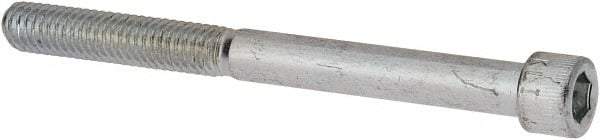 Made in USA - 5/16-18 UNC Hex Socket Drive, Socket Cap Screw - Alloy Steel, Zinc-Plated Finish, Partially Threaded, 3-1/2" Length Under Head - A1 Tooling