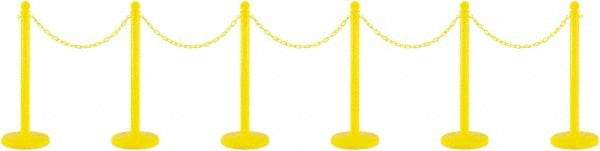 PRO-SAFE - 40" High Plastic Pedestrian Warning Post Kit - 50' Long Rope - A1 Tooling