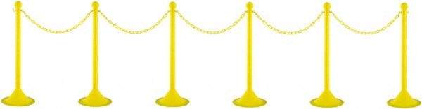 PRO-SAFE - 41" High Plastic Pedestrian Warning Post Kit - 50' Long Rope - A1 Tooling