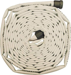 Dixon Valve & Coupling - 1-1/2" ID, 225 Working psi, White Polyester/Rubber Fire Hose, Single Jacket - Male x Female NPSH Ends, 50' Long, 675 Burst psi - A1 Tooling