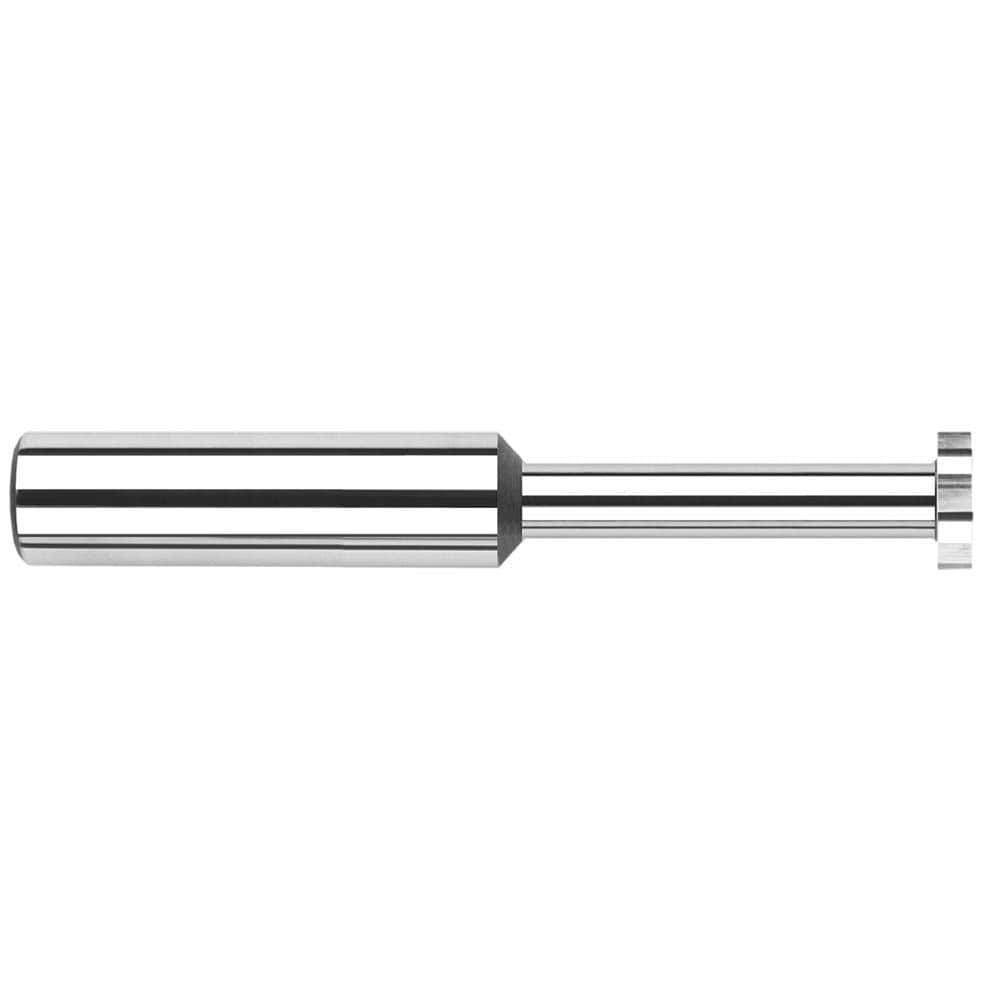 Harvey Tool - 1/4" Cut Diam, 0.5mm Cut Width, 1/4" Shank, Straight-Tooth Woodruff Keyseat Cutter - Exact Industrial Supply