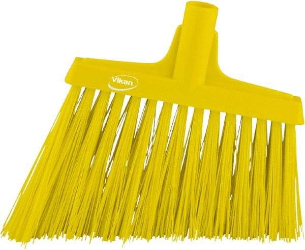 Vikan - 9-1/2" Wide, Yellow Synthetic Bristles, Angled Broom - A1 Tooling