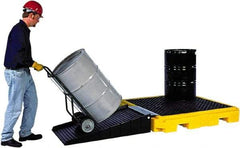 UltraTech - 75 Gal Sump, 9,000 Lb Capacity, 4 Drum, Polyethylene Spill Deck or Pallet - 63" Long x 62" Wide x 9" High, Liftable Fork, Low Profile, 2 x 4 Drum Configuration - A1 Tooling