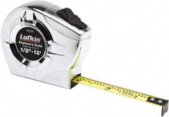 Lufkin - 12' x 1/2" Yellow Blade Tape Measure - 1/10 & 1/50" Graduation, A7 Graduation Style - A1 Tooling