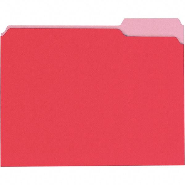 Universal One - 8-1/2 x 11", Letter Size, Red/Light Red, File Folders with Top Tab - 11 Point Stock, 1/3 Tab Cut Location - A1 Tooling