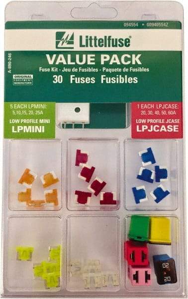 Littelfuse - Fuse Service Kits Compatible Fuse Class: ATO Includes: 5 each Low Profile Mini and 1 each Low Profile JCase of 5, 10, 15, 20, 25, 30, 40, 50, and 60 amps - A1 Tooling