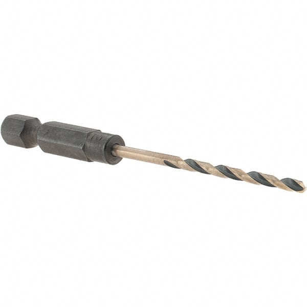 Made in USA - 3/32" High Speed Steel, 135° Point, Hex Shank Maintenance Drill Bit - A1 Tooling