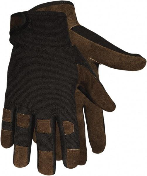 MCR Safety - Size XL Synthetic Blend Work Gloves - Adjustable Closure Cuff, Brown/Black, Paired - A1 Tooling