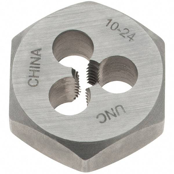 Import - Hex Rethreading Dies   Thread Size: #10-24    Hex Size (Inch): 19/32 - Exact Industrial Supply