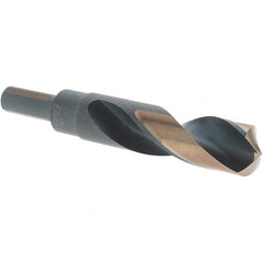 Made in USA - 55/64" High Speed Steel, 135° Point, Round with Flats Shank Maintenance Drill Bit - A1 Tooling