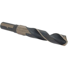 Made in USA - 39/64" High Speed Steel, 135° Point, Round with Flats Shank Maintenance Drill Bit - A1 Tooling