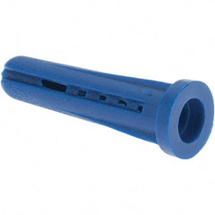 Value Collection - #8 to #10 Screw, 3/16" Diam, 7/8" Long, Plug Drywall & Hollow Wall Anchor - Plastic, Use with Concrete/Masonry, Drywall & Wallboard - A1 Tooling