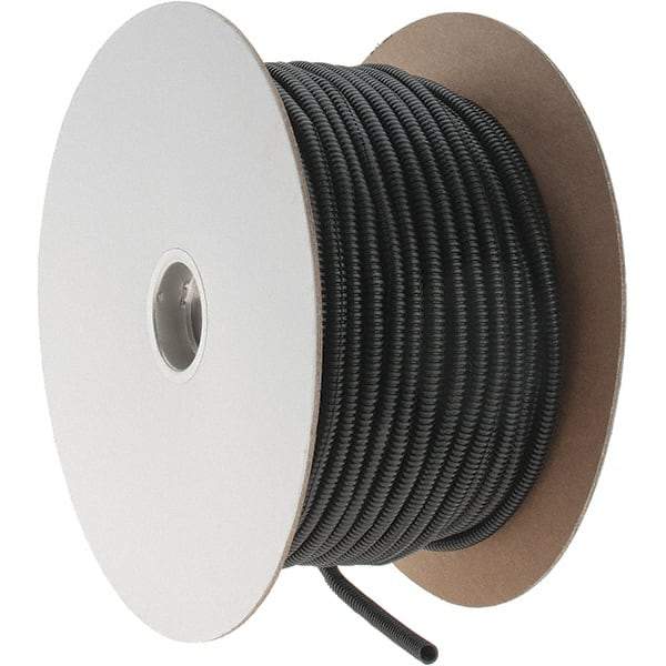 Value Collection - 0.27" ID, Black Polyethylene Corrugated Cable Sleeve - 250' Coil Length, -40 to 200°F - A1 Tooling