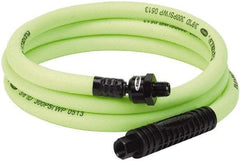 Legacy - 3/8" ID x 0.61" OD 6' Long Lead-In Whip Hose - FNPT x MNPT Ball Swivel Ends, 300 Working psi, 140°, 1/4" Fitting, Green - A1 Tooling