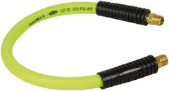 Legacy - 1/2" ID x 0.74" OD 2' Long Lead-In Whip Hose - MNPT Fixed x MNPT Swivel End, 300 Working psi, 140°, 3/8" Fitting, Green - A1 Tooling