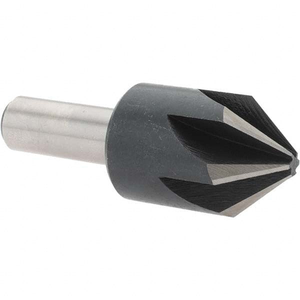 Value Collection - 1" Head Diam, 1/2" Shank Diam, 6 Flute 82° High Speed Steel Countersink - A1 Tooling