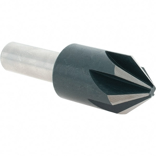 Value Collection - 7/8" Head Diam, 1/2" Shank Diam, 6 Flute 82° High Speed Steel Countersink - A1 Tooling