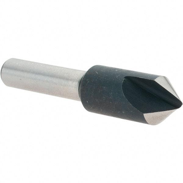 Value Collection - 3/8" Head Diam, 1/4" Shank Diam, 1 Flute 82° High Speed Steel Countersink - 1-3/4" OAL - A1 Tooling