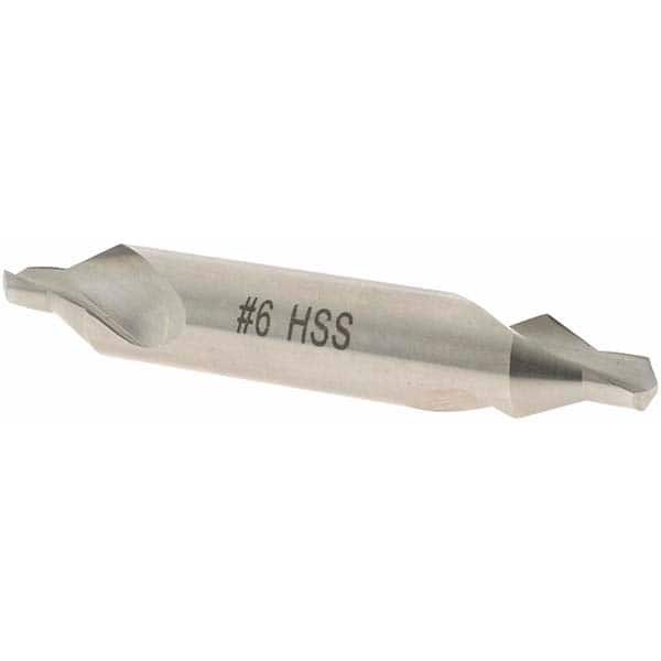 Value Collection - #6 Plain Cut 60° Incl Angle High Speed Steel Combo Drill & Countersink - A1 Tooling