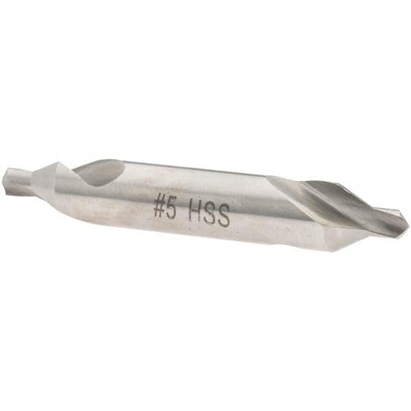 Value Collection - #5 Plain Cut 60° Incl Angle High Speed Steel Combo Drill & Countersink - A1 Tooling