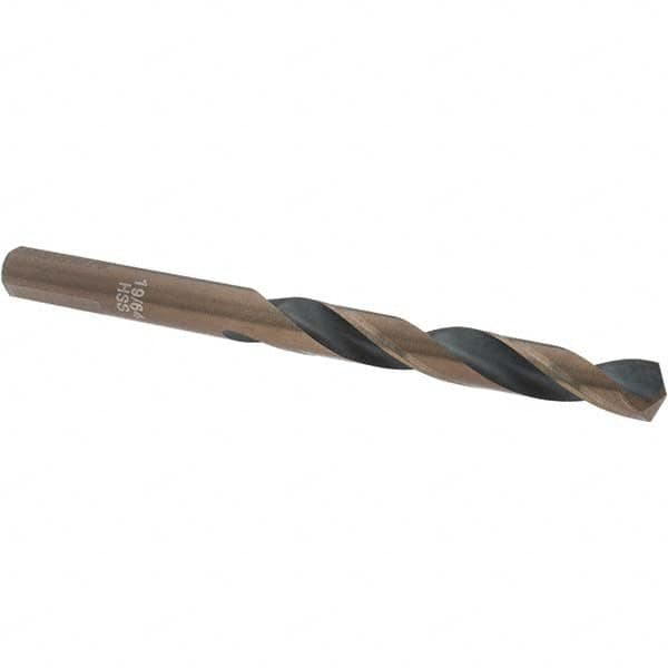 Import - 19/64" High Speed Steel, 135° Point, Round with Flats Shank Maintenance Drill Bit - A1 Tooling