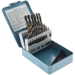 Import - 1/16 to 3/8", 135° Point, Oxide/Gold Finish, High Speed Steel Jobber Length Drill Bit Set - A1 Tooling