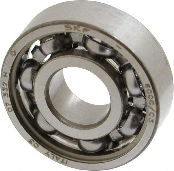 SKF - 10mm Bore Diam, 26mm OD, Open Deep Groove Radial Ball Bearing - 8mm Wide, 1 Row, Round Bore, 1,960 Nm Static Capacity, 4,750 Nm Dynamic Capacity - A1 Tooling